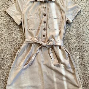 Loft khaki utility short sleeve dress. NWT. Size small